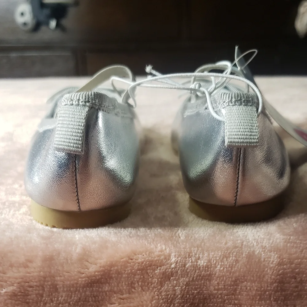 Cat & Jack Silver Kids Ballet Flats